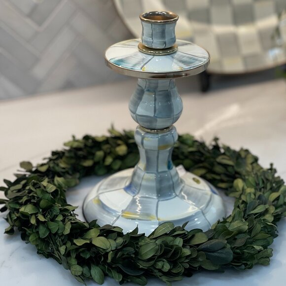 Sterling Check Enamel Candlestick -NEW - Picture 2 of 16